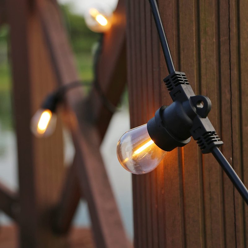 Shatterproof LED String Lights, Waterproof, Warm White 2200K, 70LM, E26 Base - 15 Pack