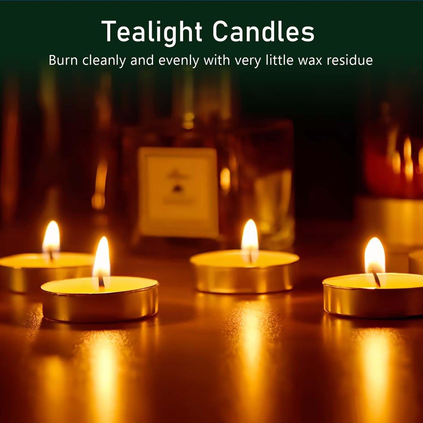 WIKIMO Unscented Tea Lights Candles White 100 Pack Mini Votive Candles Smokeless for Decorating Home,Pool,Shabbat,Wedding,Emergencies,Christmas,Halloween,Parties