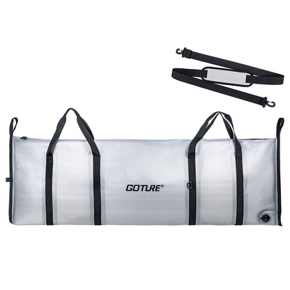 Goture Insulated Fish Cooler Bag, 840D TPU Leakproof Fish Kill Bag with Airtight Zipper, Large Waterproof Fishing Cooler Bag with Carry Handle, Drain Plug, Keep Ice Cold All Day, 59.8inx20in