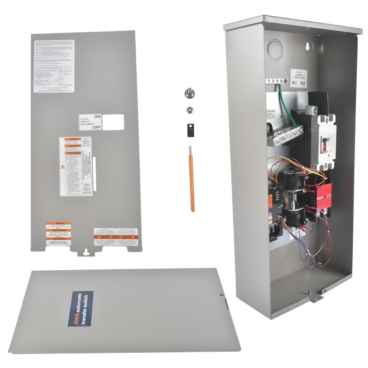 200 Amp Single Phase Generator Automatic Transfer Switch Compatible with Generac RXSW200A3, 120/240V, NEMA 3R Aluminum Enclosure, Indoor/Outdoor Use, Power Management Compatible
