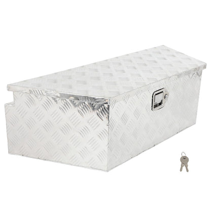 SCITOO 39 Inch Heavy Duty Truck Bed Tool Box,Aluminum Diamond Plate Crossover Storage for Most Full Size Pickups,Lockable Weatherproof Chest,Fits 39" Truck Beds,Easy Access to Load and Unload