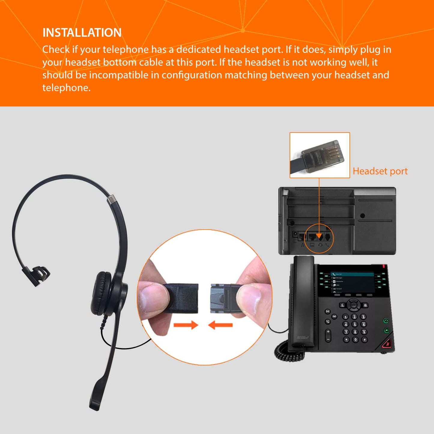 IPD IPH-250 Phone Headset with Noise Cancelling Microphone for Office and Call Center-Compatible with Avaya 1608 1616 9601 9608 9611 9611G 9620 9621 9630 9631 9640 9641 9650 9670 J139 J159 J169 J179