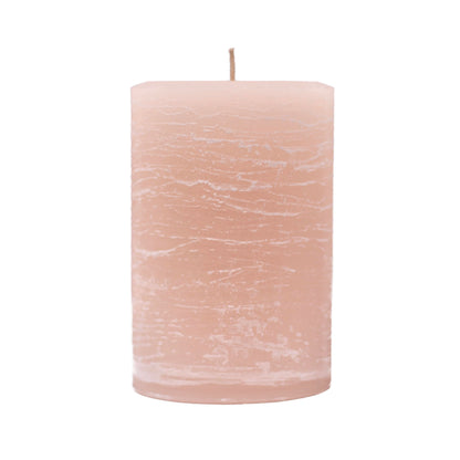 Modern Candle Design Large Unscented Rustic Nordic Pillar Candle Handmade in the USA (Peach Blush)