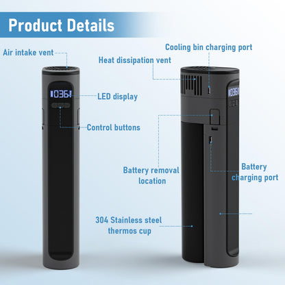 Electric Insulin Cooler Travel, 1 Pen Mini Medication Fridge with Battery, Temp Adjustable 36-77℉, 3-Level Cooling Intensity, USB Medicine Cooler, Prevent Freezing Below Zero