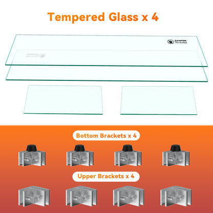 Skyflame 42" X 18" Rectangular Fire Pit Glass Wind Guard Replacement for Outdoor