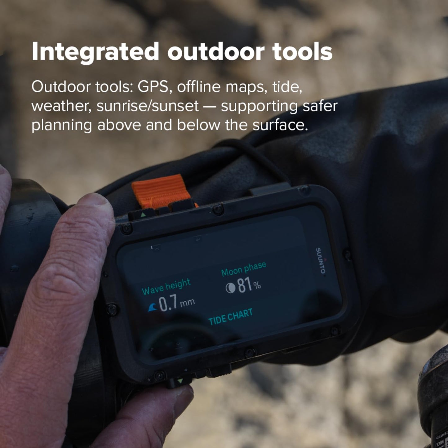 SUUNTO Nautic Dive Computer with Bungee Cord, Bright AMOLED Display, Integrated LED Flashlight, Up to 120H, GPS & Underwater Route Tracking, Wireless Tank Pressure Monitor