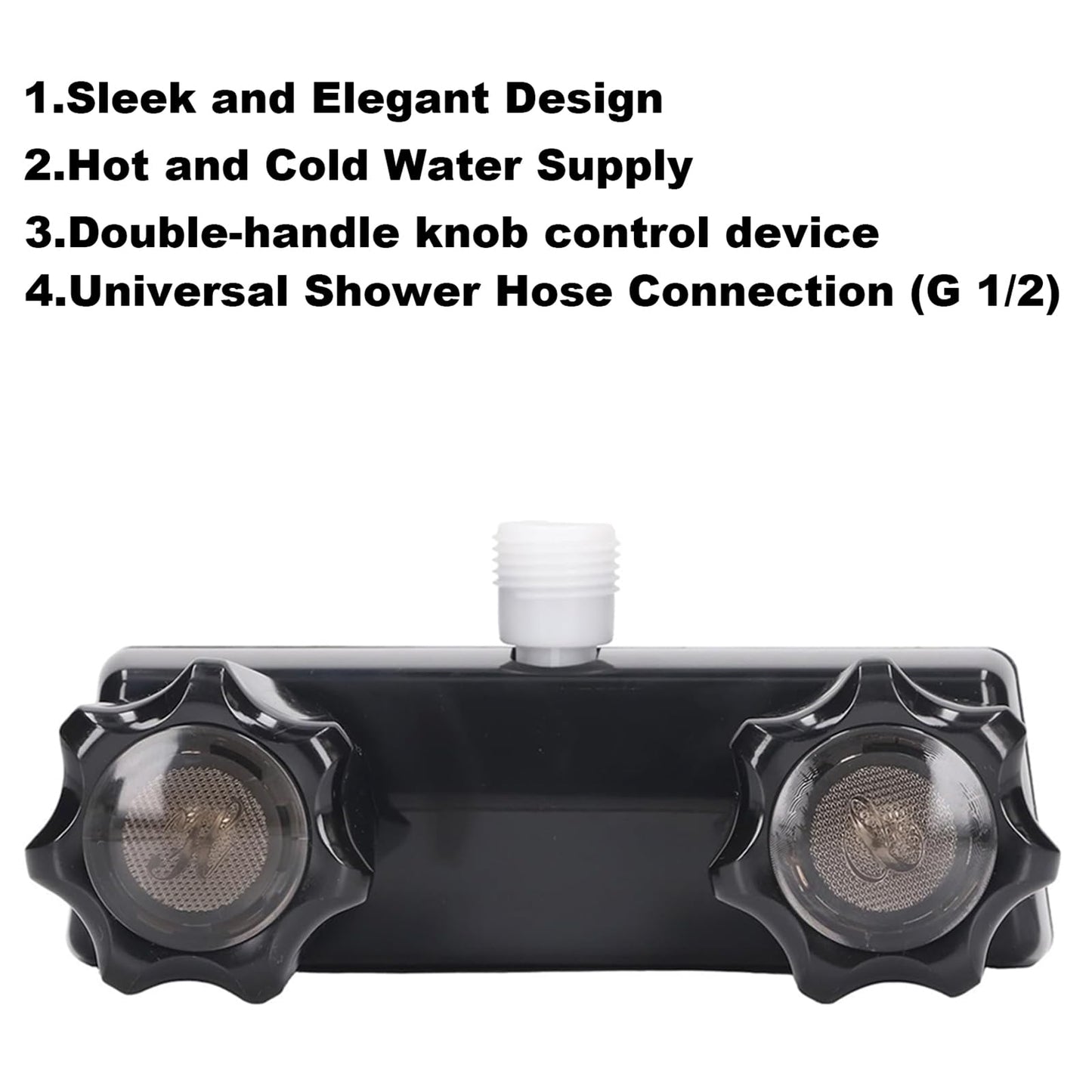 RV Shower Faucet with Shower Head and Hose - Non-Metallic RV Shower Kit, On/Off Valve & Diverter, Handheld Shower Replacement for RV, 5th Wheels, Motorhomes, Travel Trailers, Campers (Black)