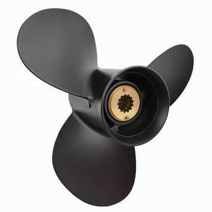 MARKGOO Propeller 10 3/8 X 13 Pitch RH 13 Spline Tooth for Mercury Mariner Outboard 25 30 35 40 45 50 55 60 70 HP Boat Motor Engine Parts Aluminum Prop with Hub Nut Kit 48-73136A45