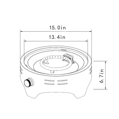 15 Inch Propane Tabletop Fire Pit 40000 BTU Portable Gas Fire Pit with Lava Rocks Round Steel Fire Bowl for Outdoor Patio Balcony Garden, Black