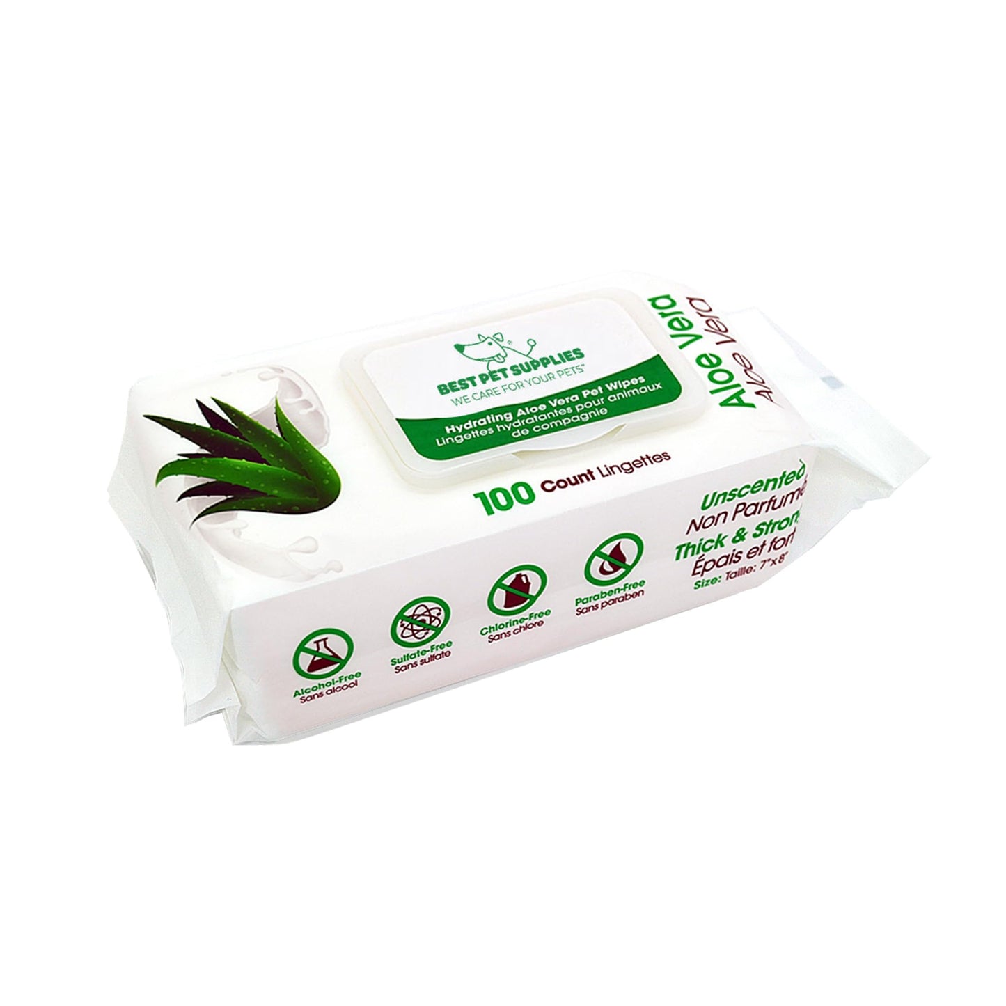 Best Pet Supplies Pet Wipes for Dogs - Dog Wipes Cleaning Deodorizing, for Coats, Ears, Paws - Hydrating, Aloe Vera