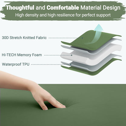 Elegear CumbreX™ Self Inflating Sleeping Pad, Built-in Electric Pump 3.15" Ultra-Thick Memory Foam Camping Mattress Pad with Pillow Double Sleeping Pad for Camping R-Value 9.5 Foam Camp Pad - Queen