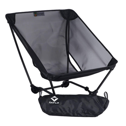 Ultralight Backpacking Chair,Carbon Fiber Legless Ground Chair,Folding Camping Chair,Lightweight Portable for Adults,Hiking,Camping,Picnic,Fishing,RV,Balcony,Paddleboard,Beach,Indoor (Black)