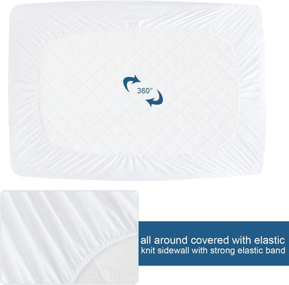 Skiennix Split Top King Mattress Protector - Waterproof & Breathable Terry | 78''×80'' Up to 18'' Depth