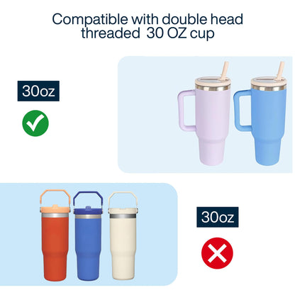 2 PCS 30oz Tumbler Lids with Flip Straw - Reusable, Spill-Proof, Leak-Proof Replacement Lid for stainless steel Tumblers"(white cream)