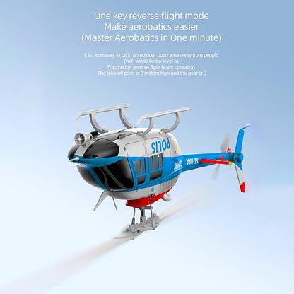 C138Pro 206 Remote Controlled Helicopter for Adults Beginners RC Heli Aileronless 6CH 6-Axis Gyroscope Air Pressure Hold Optical Flow Position Fly Upside Down 3D Rolling RTF 2Batteries