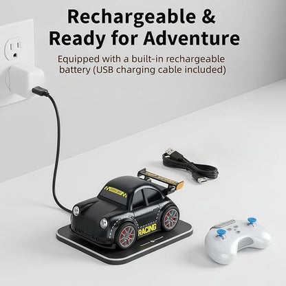 3-in-1 Smart RC Car with Follow &amp Escape Modes 360° Stunt Drift Voice/Light Effects and Pet Play Mode 4WD Remote Control Car Toy for Kids and Cat Dogs