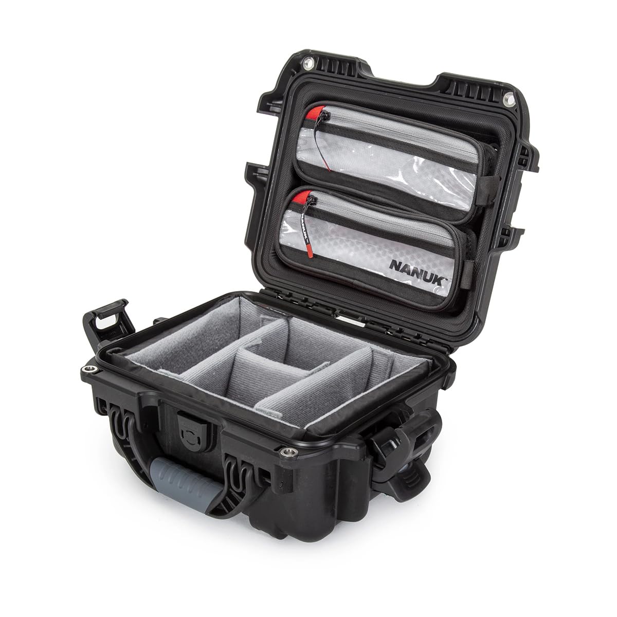 NANUK 905 Pro Waterproof Hard Case with 2-Pocket Lid Organizer and Padded Divider, Black