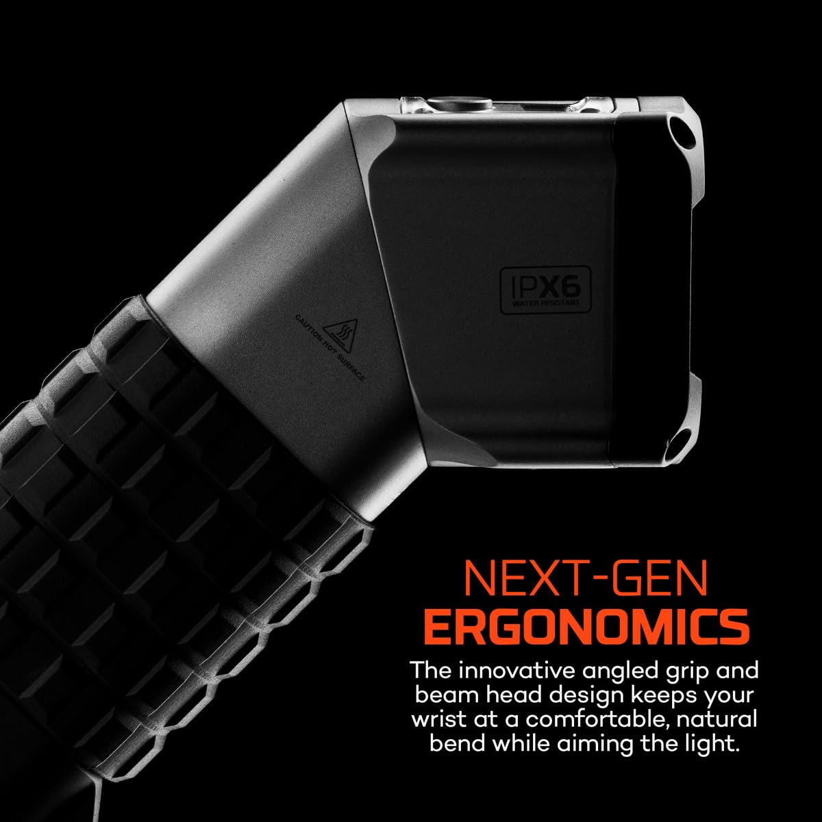 NEBO Paradigm Spotlight | Rechargeable 7500 Lumens Flashlight, Powerful Magnetic Base, Digital Display, Ergonomic Angled Grip, IPX6 Water-Resistant, Removable Belt Clip