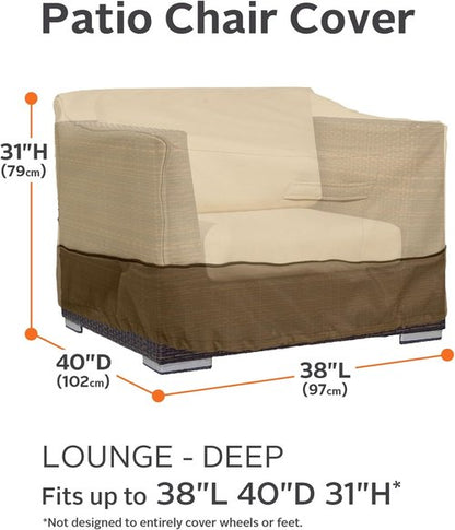 Classic Accessories Veranda Water-Resistant Patio Lounge Chair Cover - 38 Inch, 2-Pack
