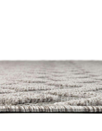 Unique Loom Outdoor Trellis Textured Collection Area Rug - Osage (6' 1" x 9' Rectangle, Grey/ Gray)