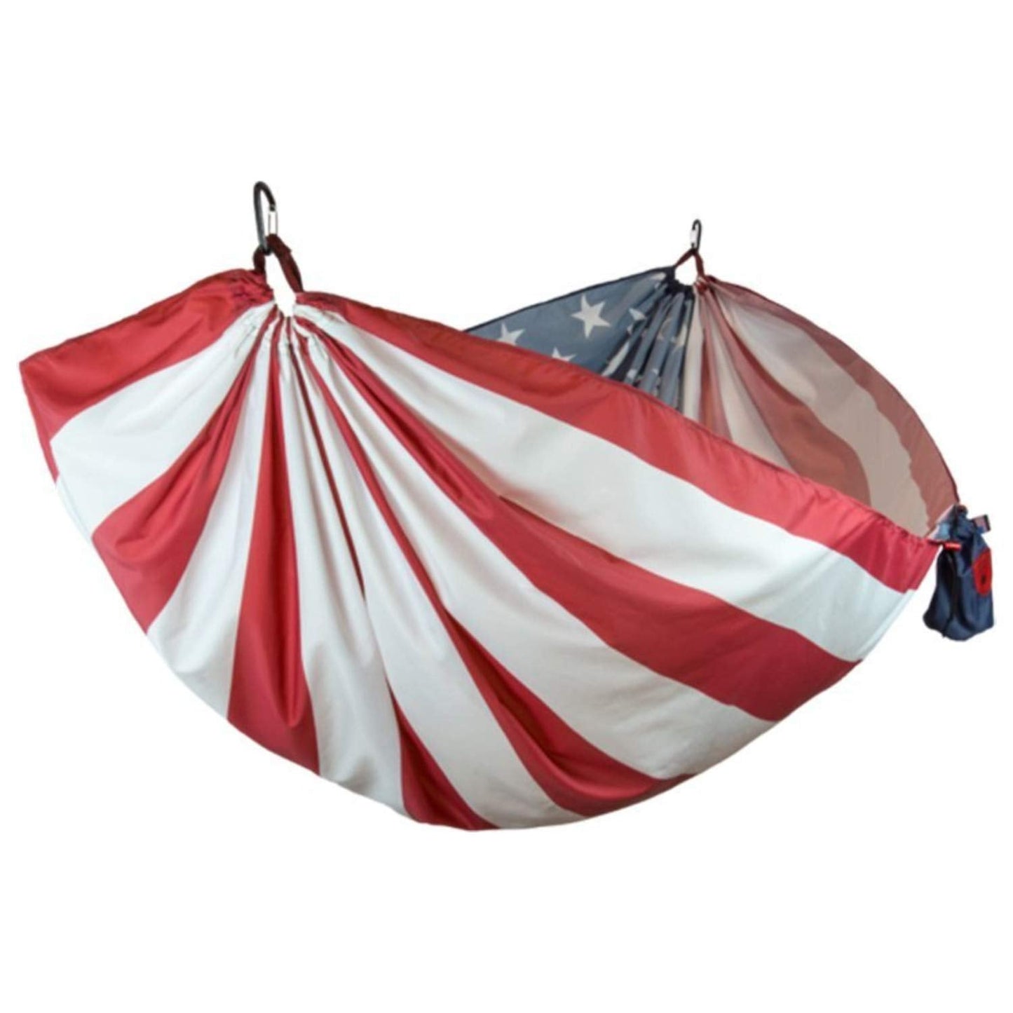 GRAND TRUNK State Flag Hammock | 10’6” Parachute Nylon Camping Hammock with Tree Hanging Kit | Lightweight & Packable | 400 lb Capacity | United States Flag