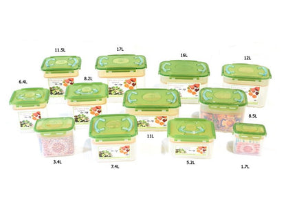 e-jen Premium Kimchi, Sauerkraut Container Probiotic Fermentation with Inner Vacuum Lid (Earthenware Green, 2.9 gal/ 11L)