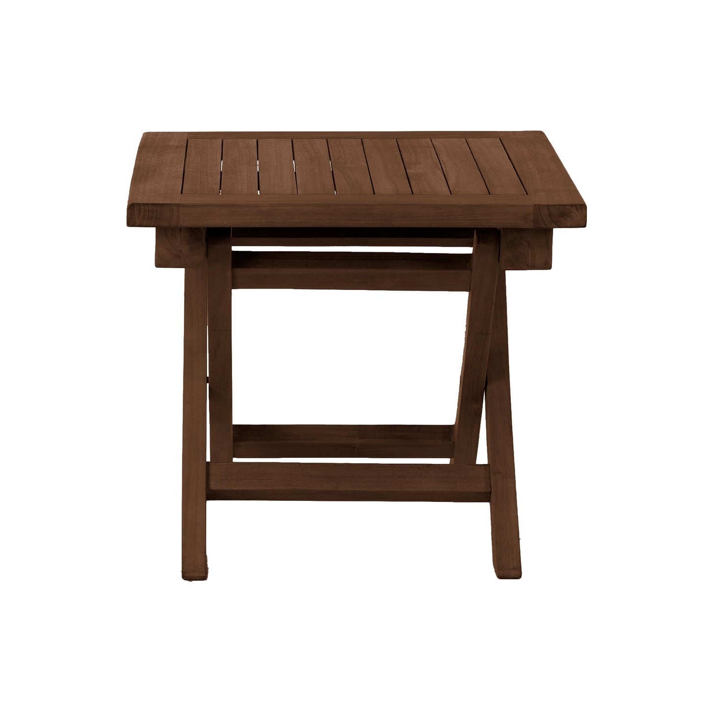 RRI Goods Teak Wood Folding Square Side Table, Teak Oil Finish for Camping & Outdoor Entertaining, Ideal End Table for Patio, Porch, Balcony (20" D x 20" W x 18" H)