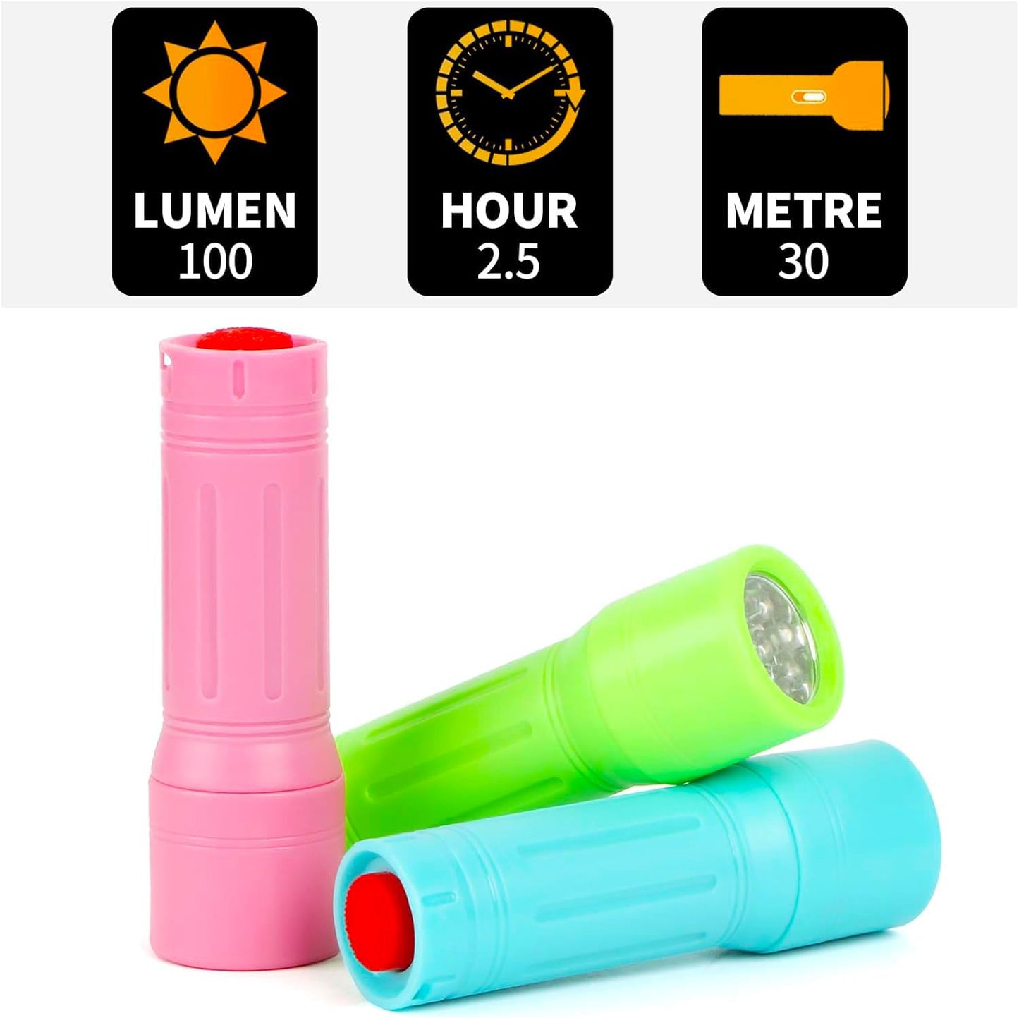 100 Pack Mini Flashlights Bulk, Small Multicolor Flashlights Bulk with Lanyard, 300 AAA Batteries Included for Hurricane Supplies Camping Essentials Emergency Christmas Party Favors Halloween Gifts