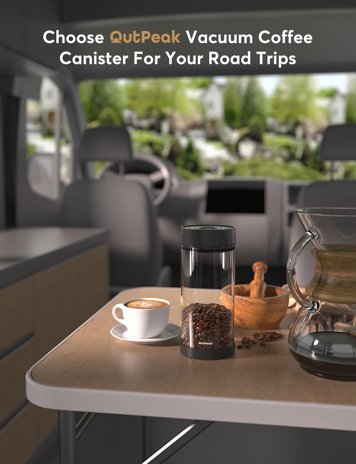 OUTPEAK Auto Coffee Canister: 1.5L for 17.6oz, 1.35L for 14oz, 0.5L for 4.6oz Coffee Beans (Set of 3)