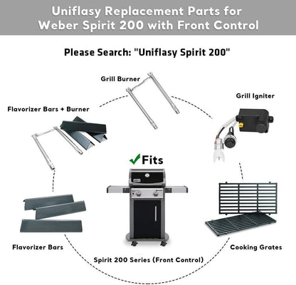 Uniflasy Flavorizer Bars & Grill Burner Tubes for Weber Spirit I & II | 15.3 Inch Replacement Parts