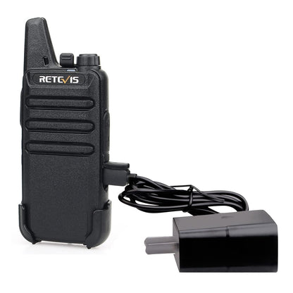Retevis RT22 2 Way Radios Walkie Talkies,Rechargeable Long Range Two Way Radio, USB VOX Small Emergency 2 Pin Earpiece Headset,for School Retail Church Restaurant (Packed in Pairs with 5 Boxes)