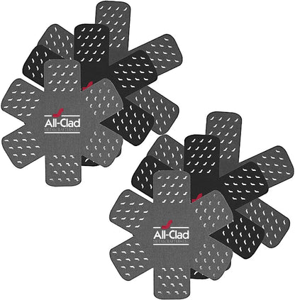 All-Clad Cookware Protectors - 6-Piece Pot and Pan Protectors for Kitchen Organization | Black/Gray