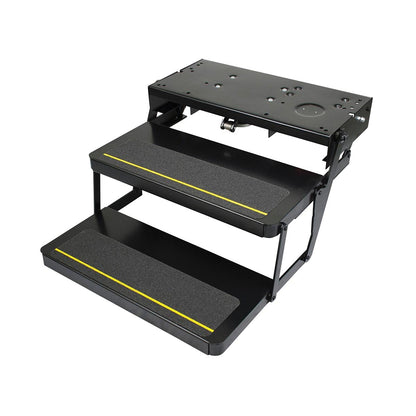 Kwikee 34 Series Electric Step Assembly, Logic Control Unit, Power Switch Kit for RV, Travel Trailers, Hidden Light, 8.5" Step Rise, Anti-Slip Surface, 12V DC Motor, Steel Construction - 3722862