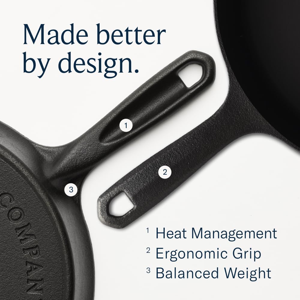 Field Company Medium Cast Iron Skillet – 10.25-Inch Pre-Seasoned Pan for 2–4 Servings, Lighter & Smooth, Made in USA