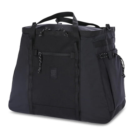 Topo Designs Mountain Gear Bag, Enormous Tote Style Free Standing Bag, Recycled Nylon, Abrasion Resistant (Black/Black)