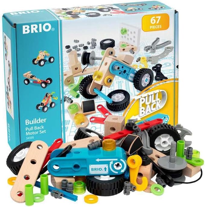 BRIO Builder Pullback Construction Set - Learning Building and Educational Toys for 3 Year Olds and Up