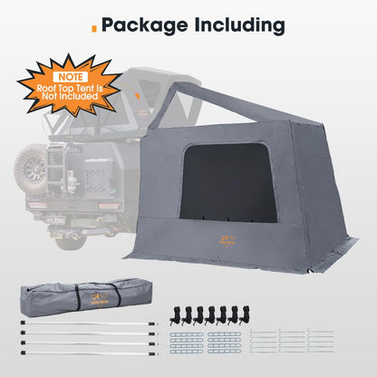 SanHima CapeTop Rooftop Tent Side Annex Room - 82.5 sq ft Spacious Shade Space Weatherproof with Carry Bag