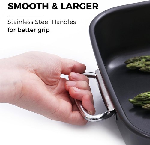 HONGBAKE Lasagna Pan - 3 Inch Deep Nonstick Baking Dish | 15x10" Heavy Duty Oven Roasting Pan