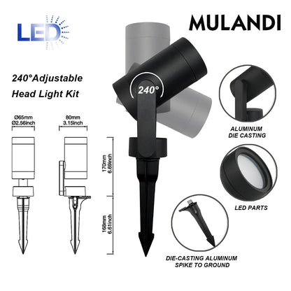 MULANDI Smart Landscape Lighting, 3 Pack RGBW Color Changing LED with App Control Waterproof Spotlight, Outdoor Yard Spot Lights with 36W Transformer & Timer, LED Lawn Light with Music Sync