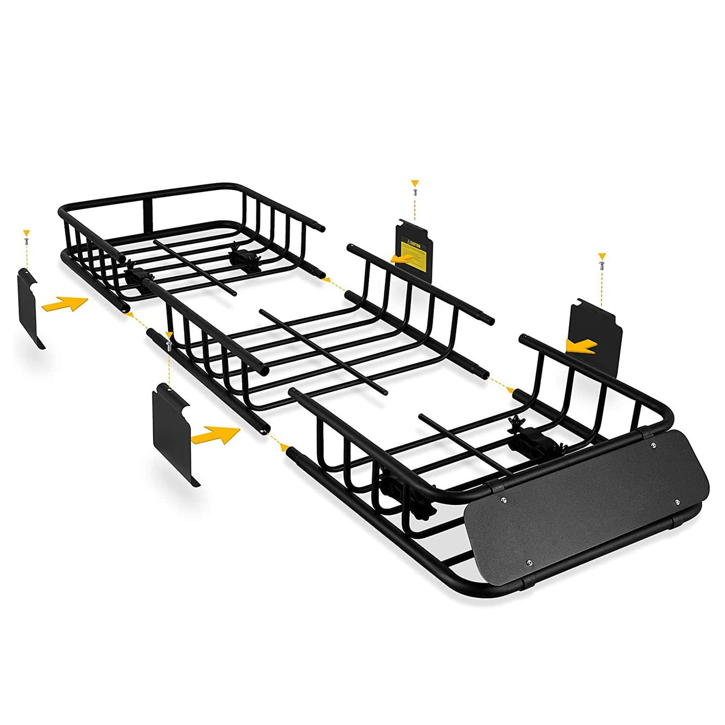 XCAR 64"x 23"x4" Skinny Roof Basket Cargo Carrier - Heavy Duty Steel Rooftop Cargo Rack - Automotive Top Mount Roof Racks for Car Truck SUV Luggage Camping Gear Storage Transport