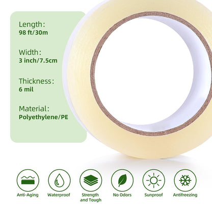 Ohuhu 4 Tiers 11 Shelves Greenhouses with 3" x 98' Repair Tape, Outdoor Walk-in Green House with Reinforced Clear Plastic Film Tape
