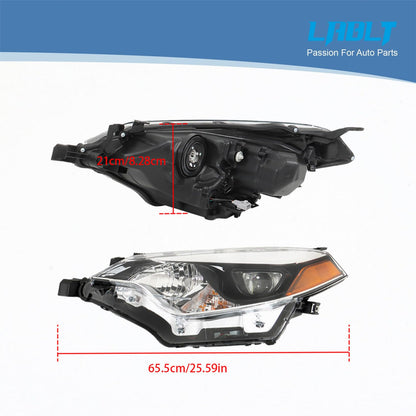 LABLT Halogen Headlight Left and Right Side Assembly Replacement for 2014 2015 2016 Corolla Headlight Pair Driver and Passenger Headlamps
