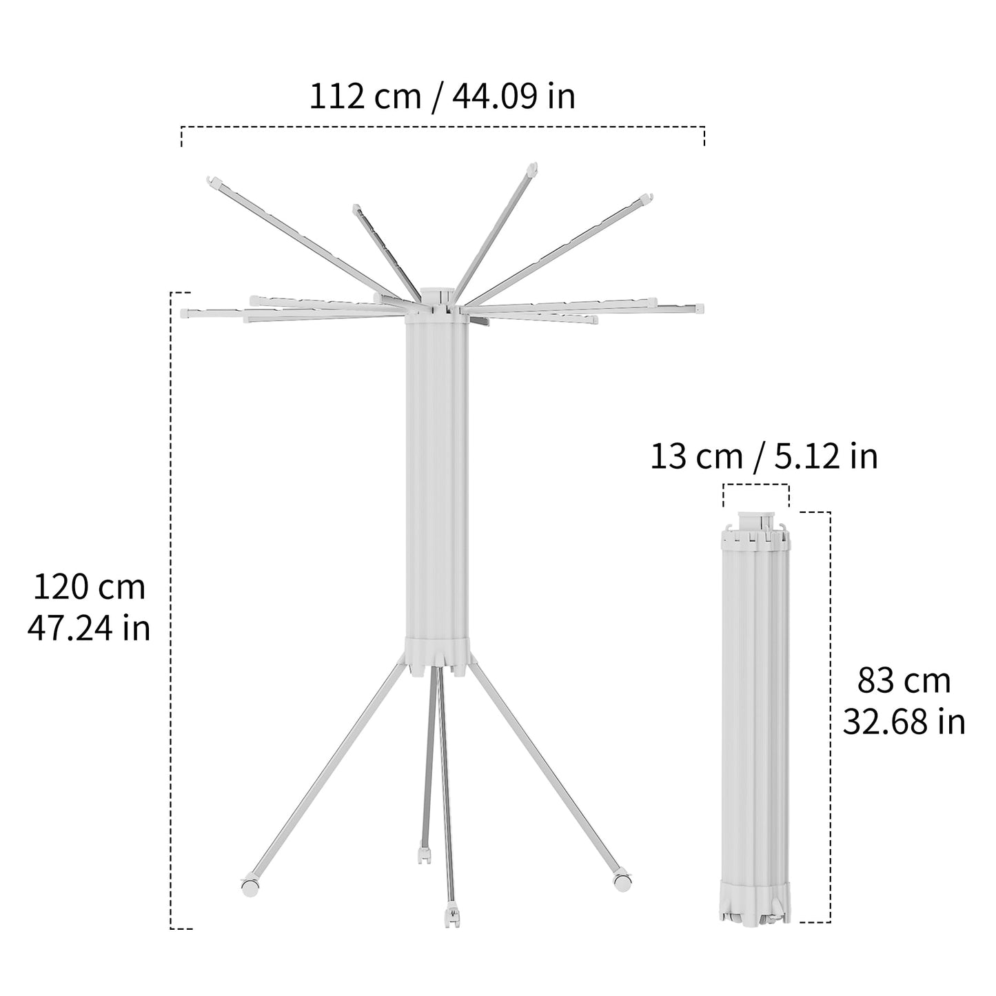RFOUO Clothes Drying Rack Aluminum-4 Legs 16rods Single Layer, Portable Foldable Drying Rack,Space Saving Laundry Drying Rack,Drying Rack Clothing for Laundry Bedroom Household