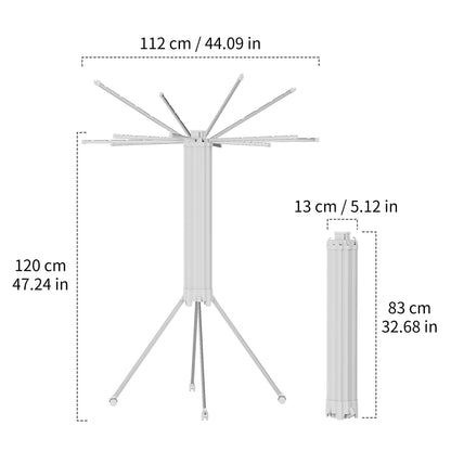 RFOUO Clothes Drying Rack Aluminum-4 Legs 16rods Single Layer, Portable Foldable Drying Rack,Space Saving Laundry Drying Rack,Drying Rack Clothing for Laundry Bedroom Household