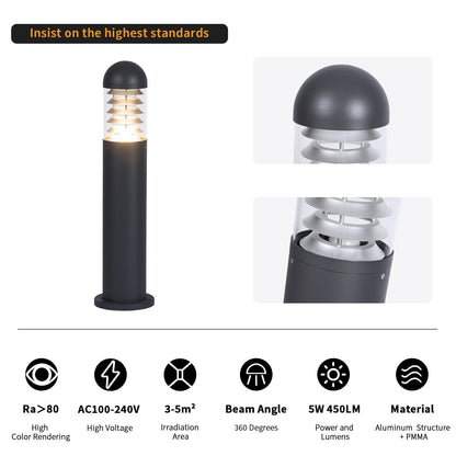Linkmoon 31.5" Outdoor Pathway Lights Wired, AC 100-240V Landscape Path Lights, IP65 Waterproof Driveway Lighting, 3000K LED Bollard Light, Modern Bollard Landscape Lighting for Sidewalk Lawn Garden