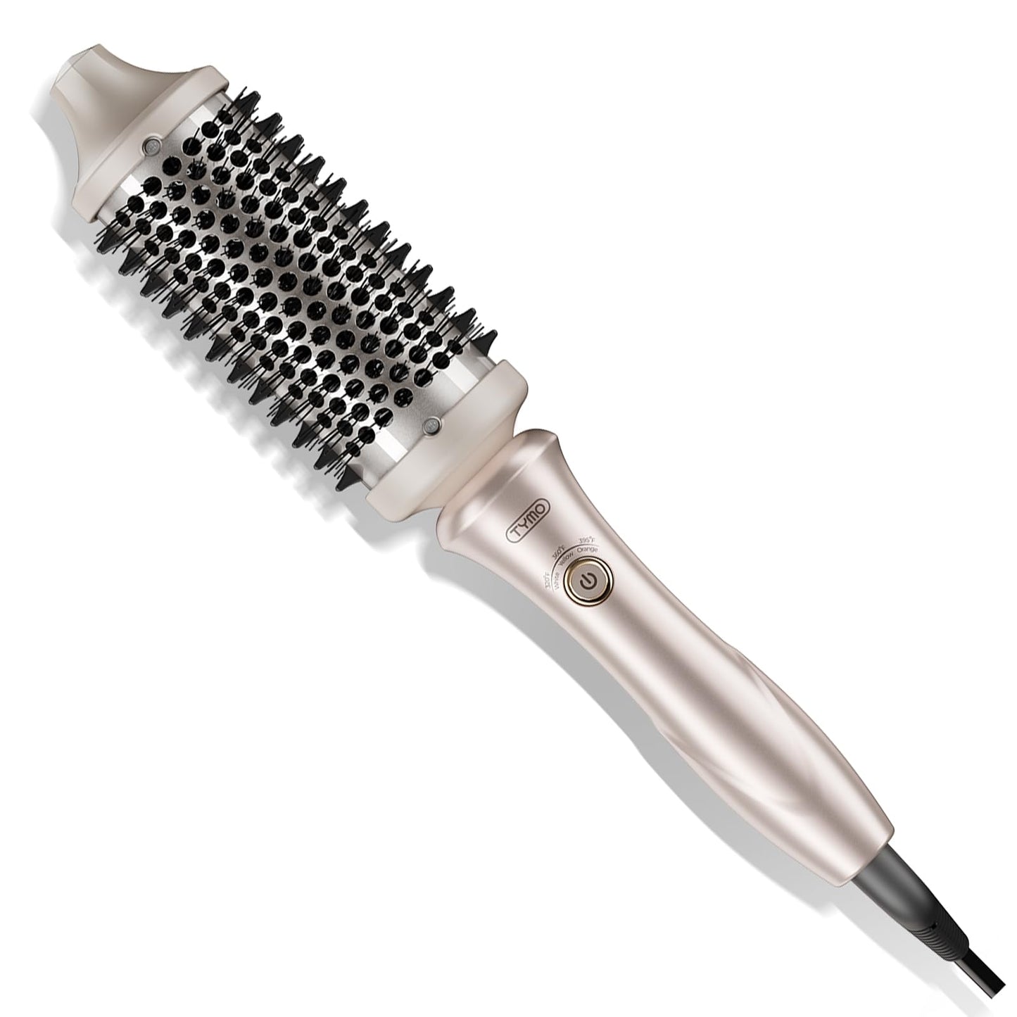 TYMO 2.0 Thermal Brush Curling Brush - STYLUX 1.7" Blowout Volumizer with Flexi-Fit for Hair Straightening, Heated Round Styler Tool, Hair Straightener and Curler 2 in 1, Dual Voltage & Light, Pink