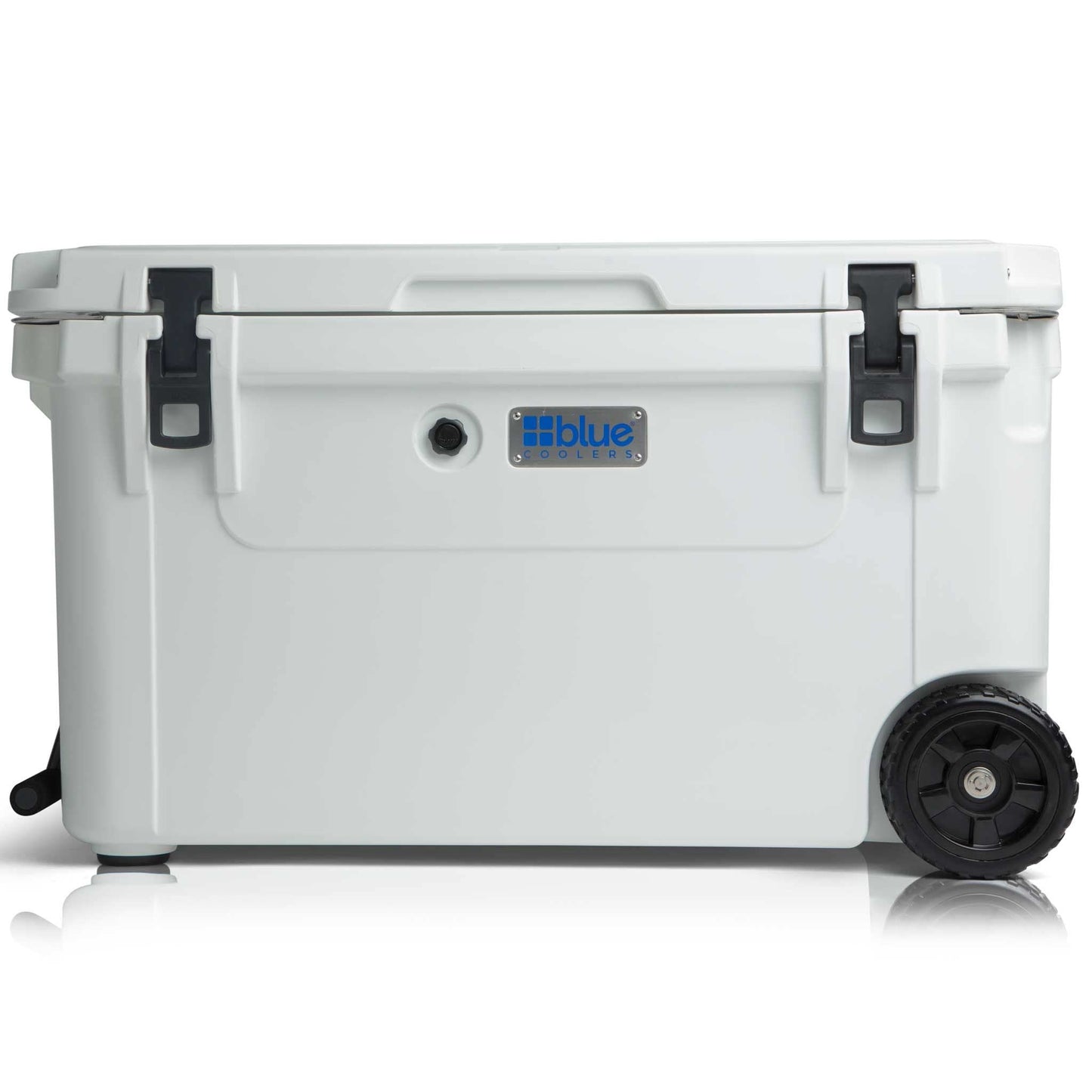 Blue Coolers Ark Series with Wheels 110 Quart, Roto-Molded Ice Cooler | Large Ice Chest Holds Ice up to 10 Days | (White)