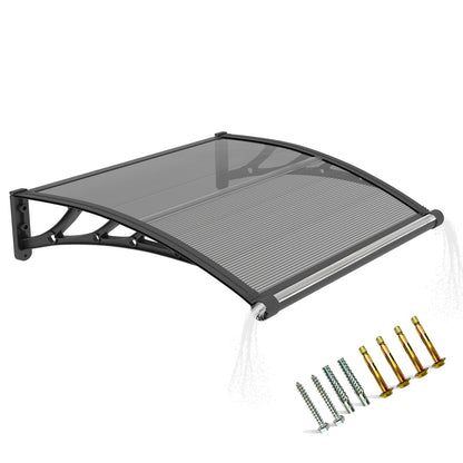 Outsunhom Awning for Door Entrance,32x48 Inch Polycarbonate Window Canopy Exterior with Drainage,UPF 50+ Rain Snow Sun UV Protection,Spliced Overdoor Awnings for Outside,Doors, Patio, Porch, Deck