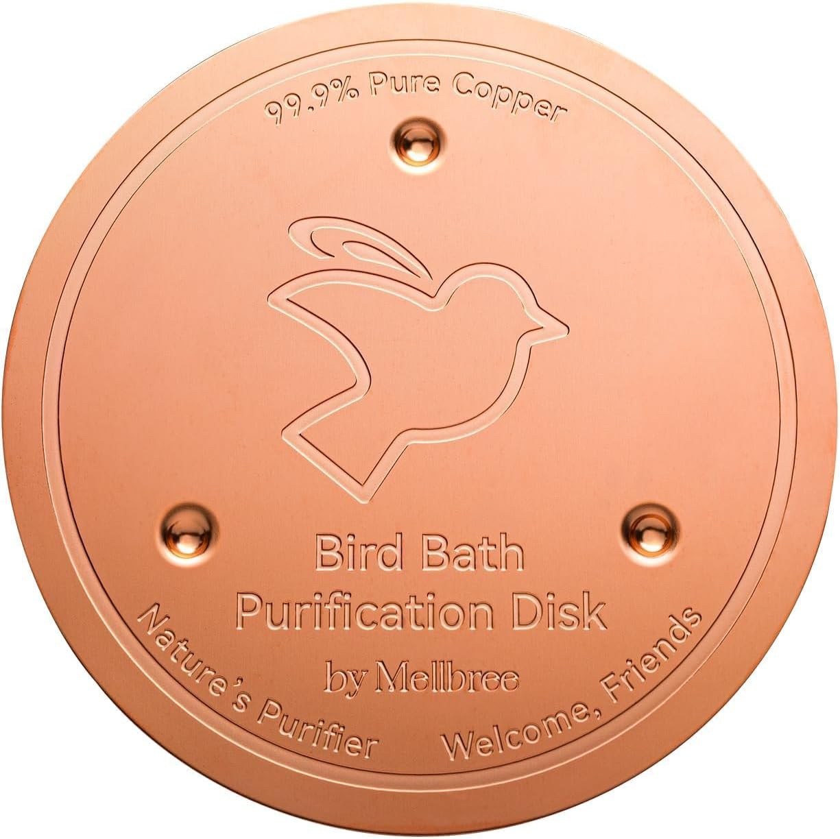 Mellbree Bird Bath Copper Disk - 0.6mm Reinforced 99.99% Pure Copper for Clean Water | All-Season Universal Fit