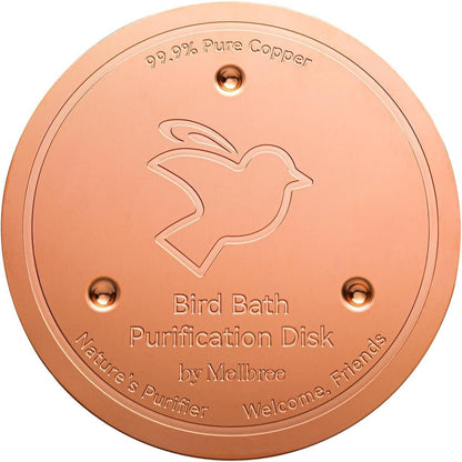 Mellbree Bird Bath Copper Disk - 0.6mm Reinforced 99.99% Pure Copper for Clean Water | All-Season Universal Fit
